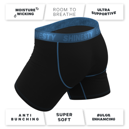 The Black Hole | Black and Blue Ball Hammock® Pouch Underwear With Fly