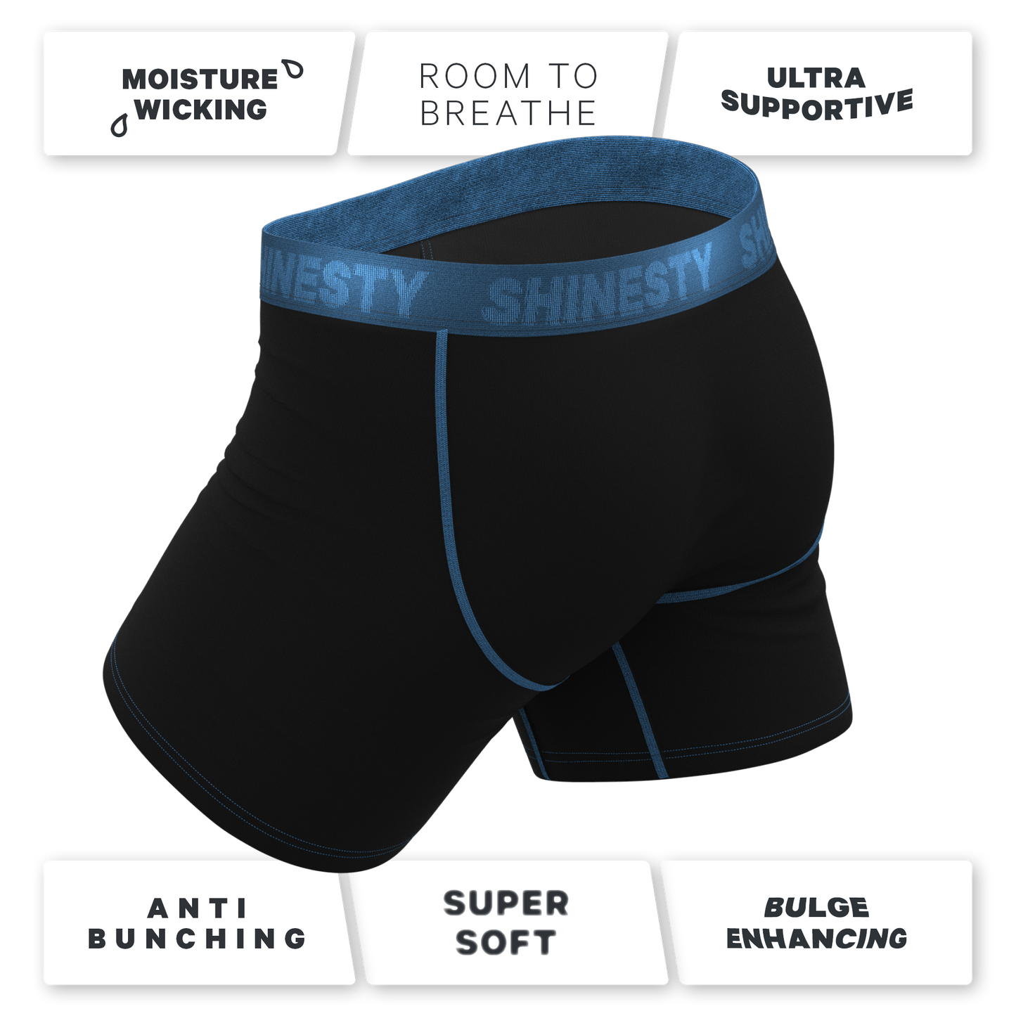 The Black Hole | Black and Blue Ball Hammock® Pouch Underwear