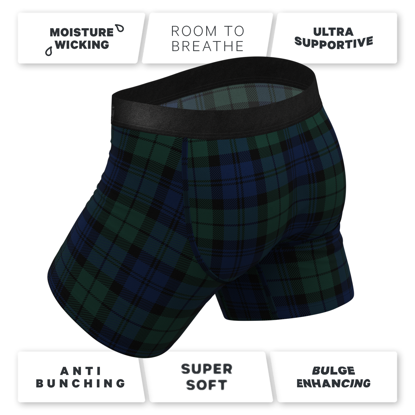 The Black Watch | Tartan Plaid Ball Hammock® Pouch Underwear With Fly