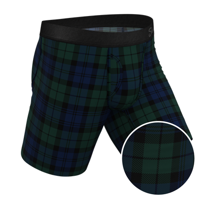 The Black Watch | Tartan Plaid Long Leg Ball Hammock® Pouch Underwear With Fly