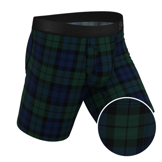 The Black Watch | Tartan Plaid Long Leg Ball Hammock® Pouch Underwear With Fly