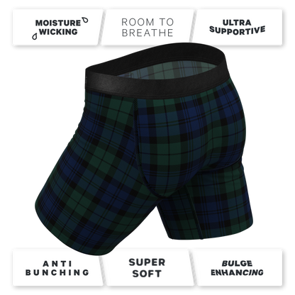 The Black Watch | Tartan Plaid Long Leg Ball Hammock® Pouch Underwear With Fly