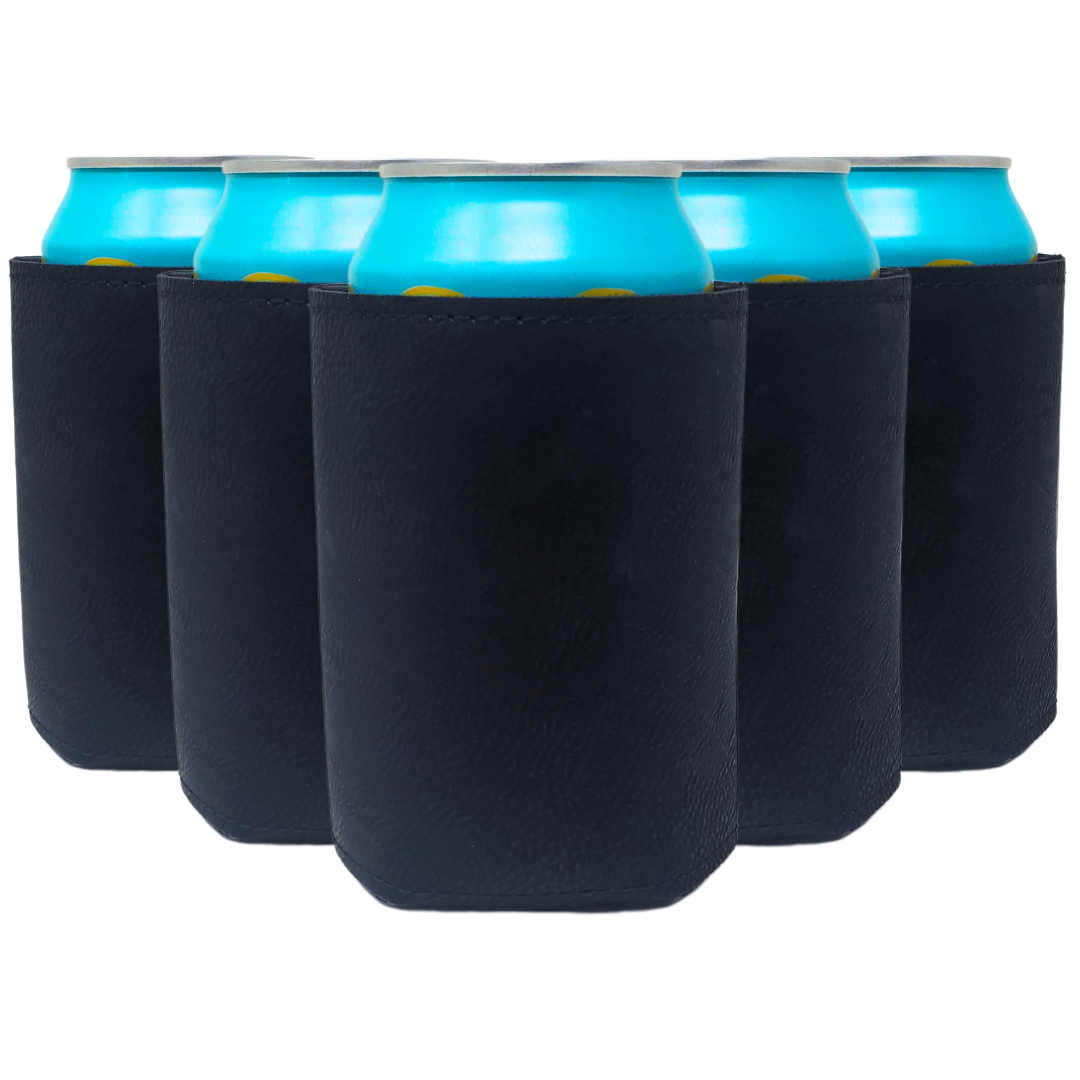 Standard-Size Leatherette Can Coolers