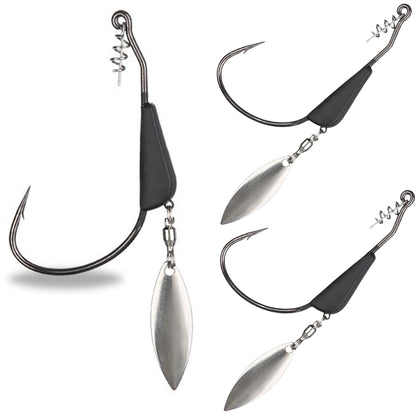 Reaction Tackle Bladed/Tungsten Weighted Swimbait Hooks- 3-Pack