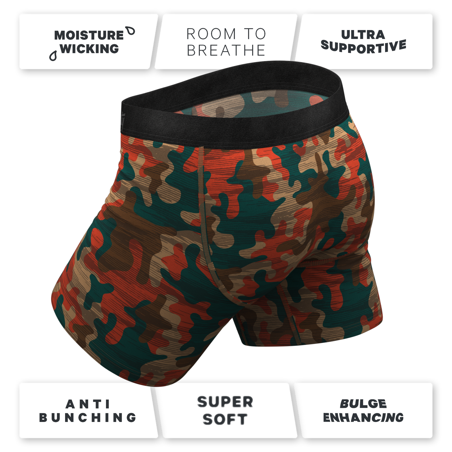 The Blend In | Earthy Camouflage Ball Hammock® Pouch Underwear With Fly