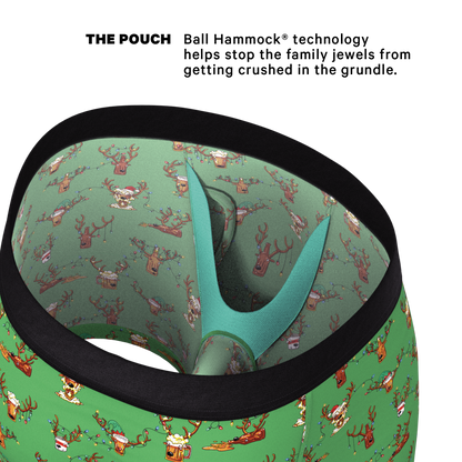 The Blitzened | Reindeer Beer Ball Hammock® Pouch Underwear With Fly