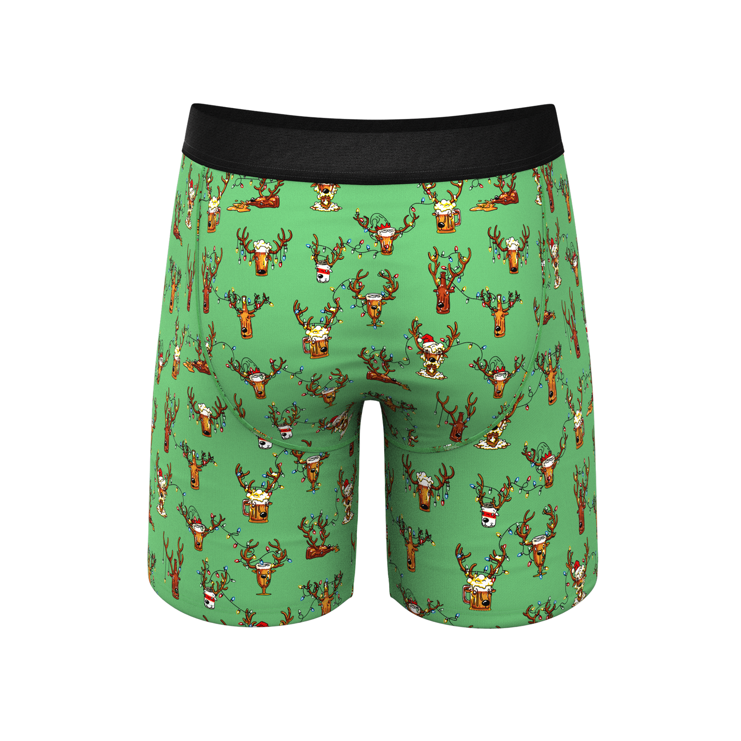 The Blitzened | Reindeer Beer Long Leg Ball Hammock® Pouch Boxers With Fly