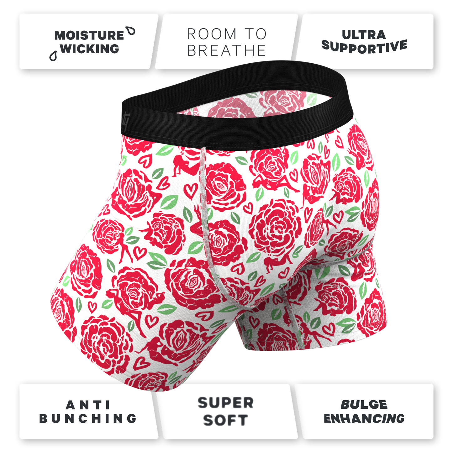 The Bloom With A View | Naughty Roses Ball Hammock® Pouch Underwear With Fly