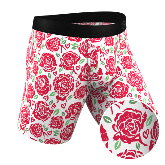 The Bloom With A View | Naughty Roses Long Leg Ball Hammock® Pouch Underwear With Fly