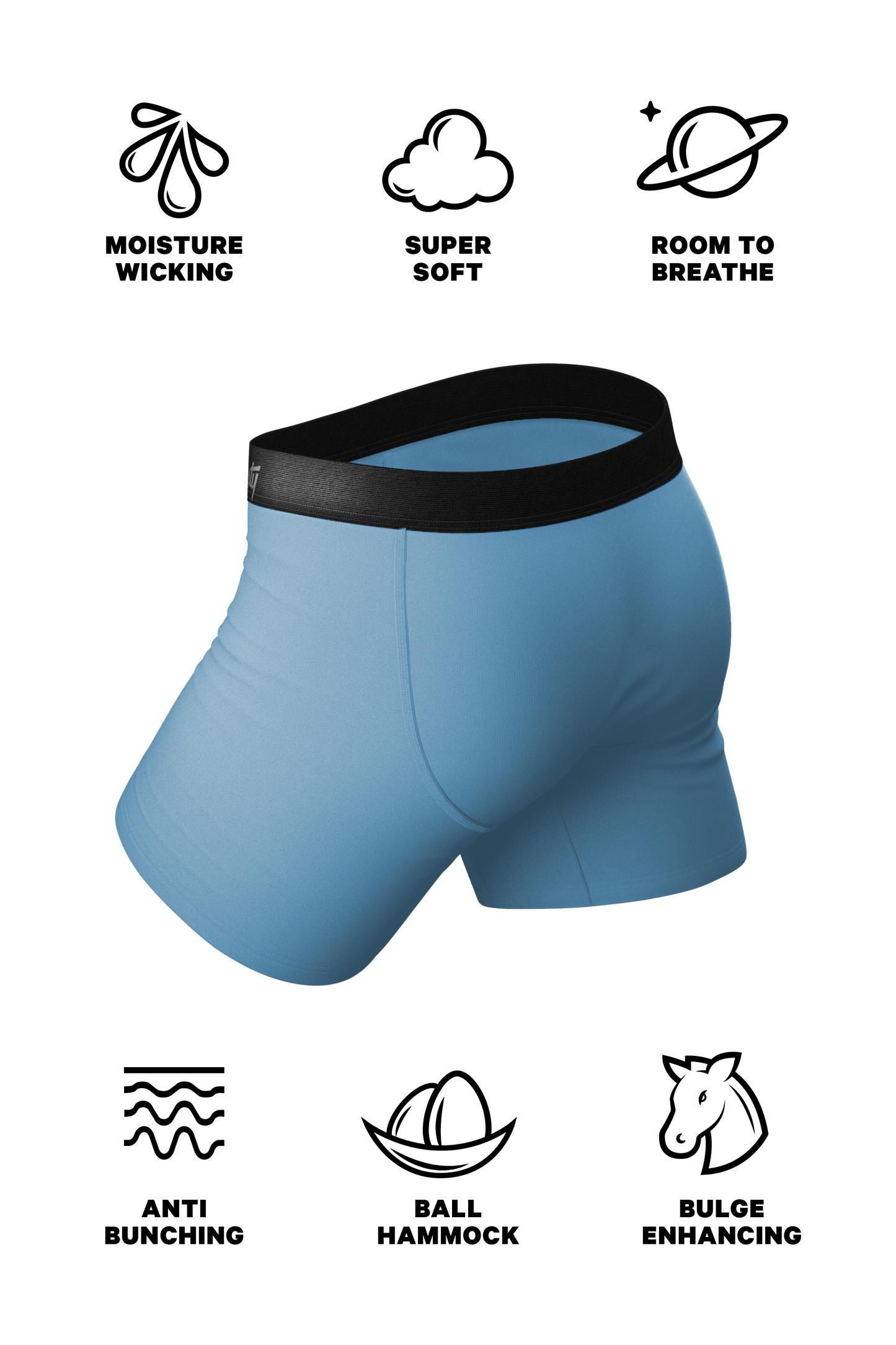 The Blue Ball Effect | Dusty Blue Ball Hammock® Pouch Underwear With Fly