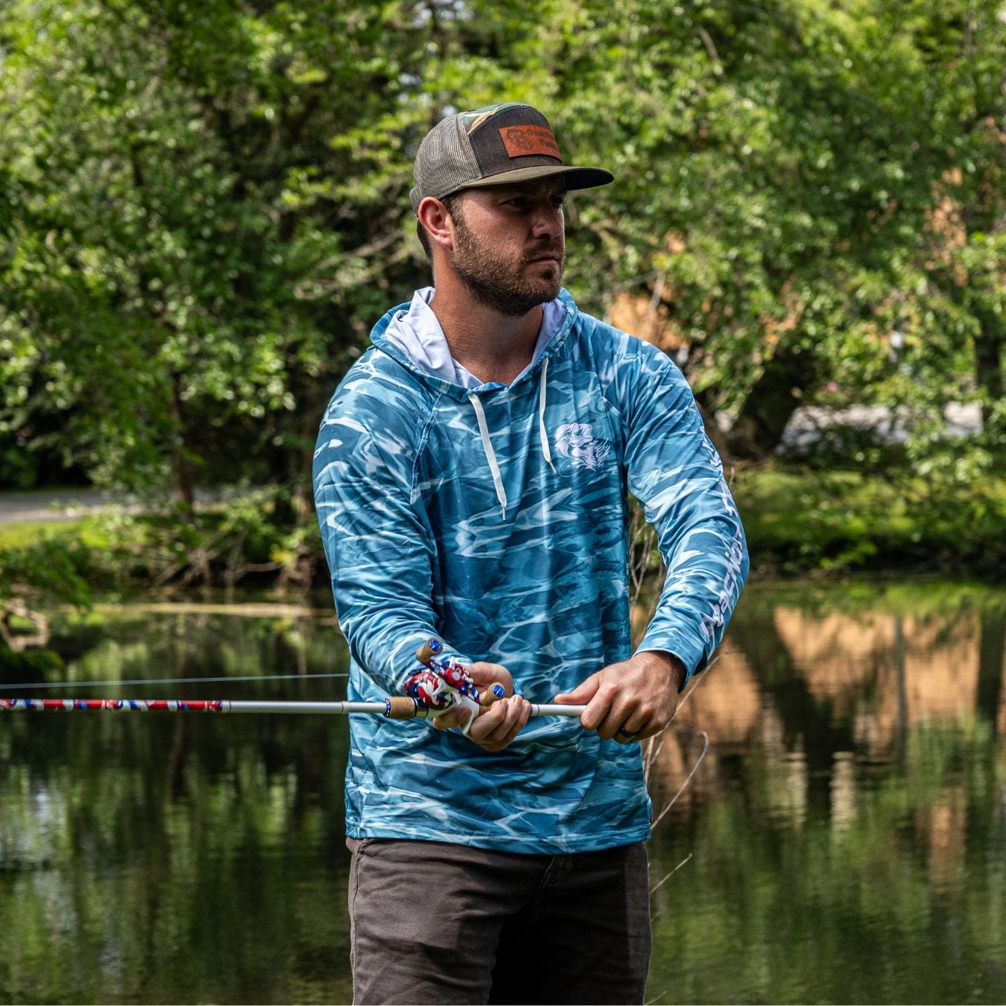 Reaction Tackle SPF UPF 50+ Long Sleeve Hooded Fishing Shirt