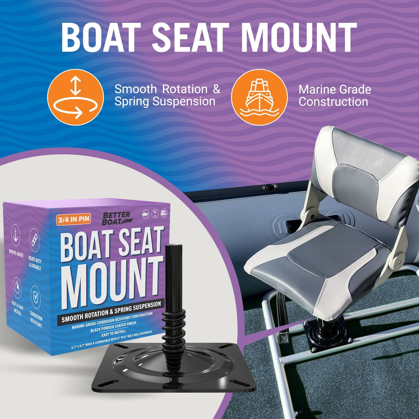 Boat Seat Mount for Pin