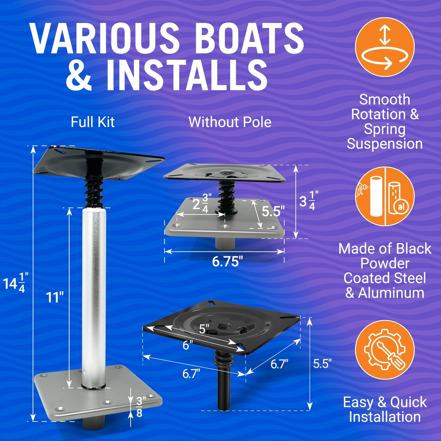 Boat Pedestal Seat Package Boat Seat Kit