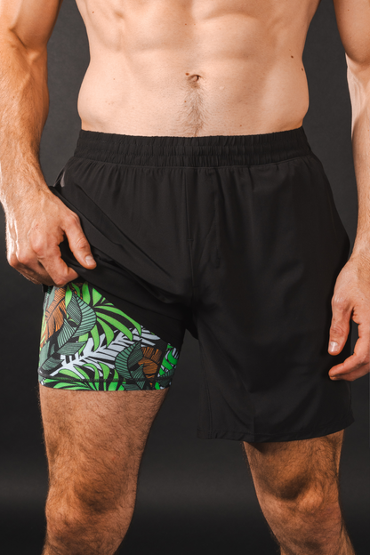 The Botanist | Tropical Leaves Ball Hammock® 9 Inch Athletic Shorts