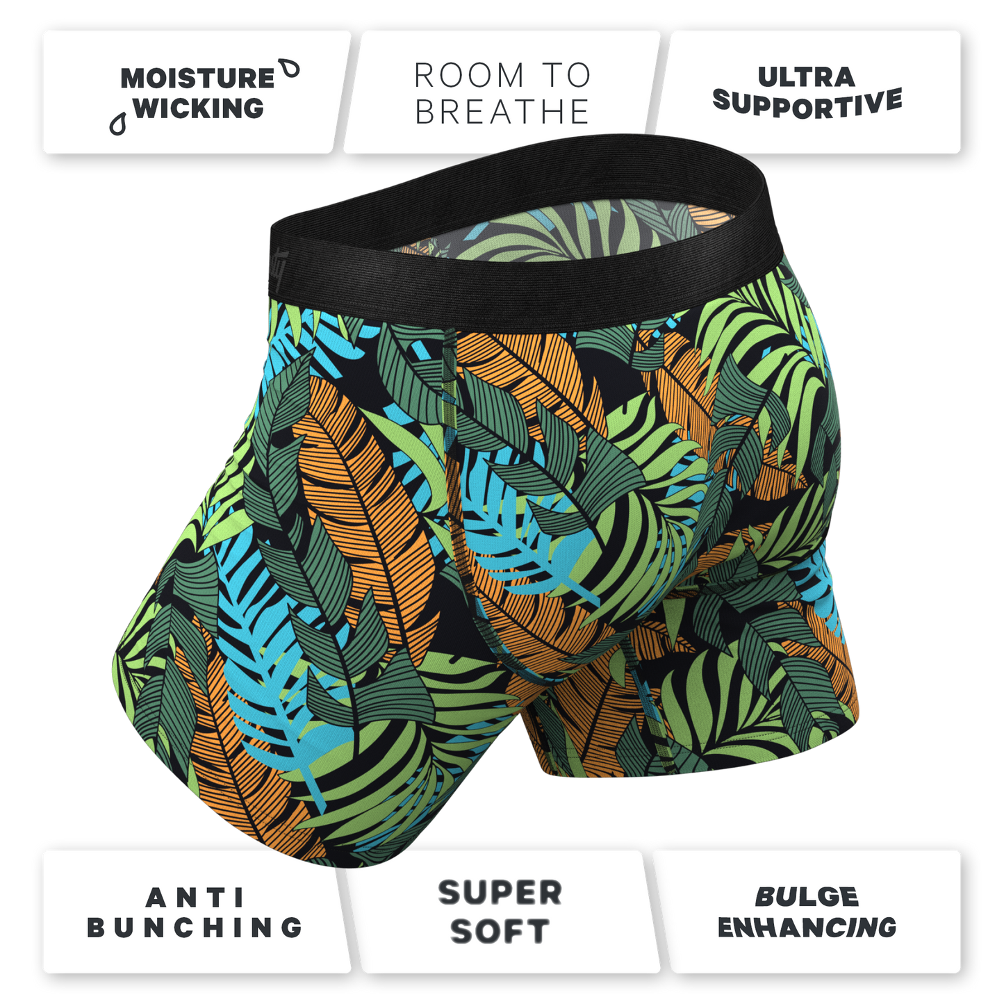 The Botanist | Tropical Leaves Ball Hammock® Pouch Underwear With Fly