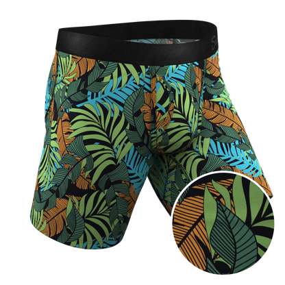 The Botanist | Tropical Leaves Long Leg Ball Hammock® Pouch Underwear With Fly