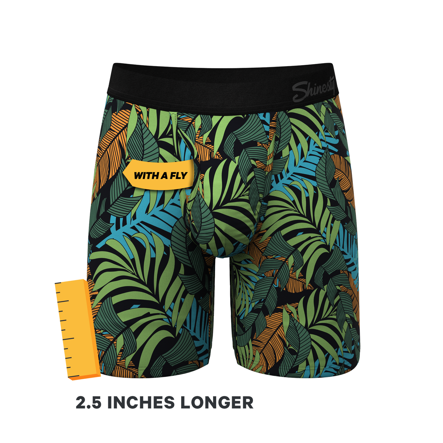 The Botanist | Tropical Leaves Long Leg Ball Hammock® Pouch Underwear With Fly