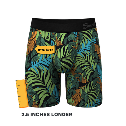 The Botanist | Tropical Leaves Long Leg Ball Hammock® Pouch Underwear With Fly