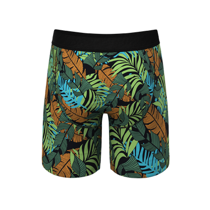 The Botanist | Tropical Leaves Long Leg Ball Hammock® Pouch Underwear With Fly