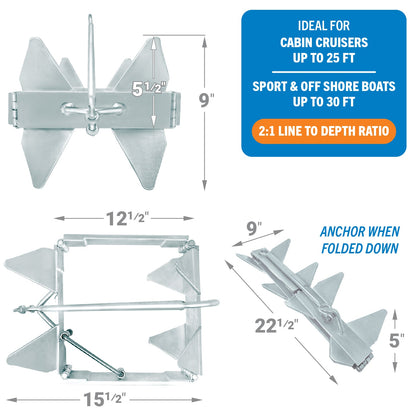 Box Anchor for Boats Folding Anchor