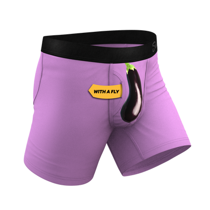 The Double Entendre | Eggplant Ball Hammock® Pouch Underwear With Fly