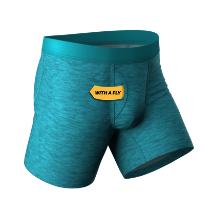 The Nerves of Teal | Teal Heather Ball Hammock® Pouch Underwear With Fly