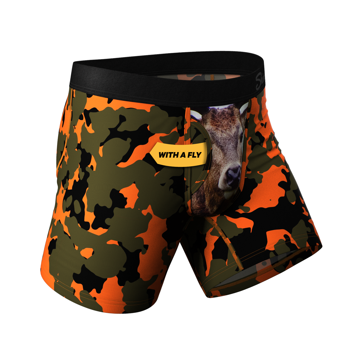 The Bambi Bunchers | Orange Camo Deer Ball Hammock® Pouch Underwear With Fly