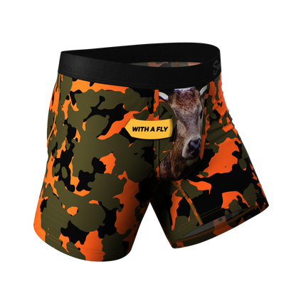 The Bambi Bunchers | Orange Camo Deer Ball Hammock® Pouch Underwear With Fly