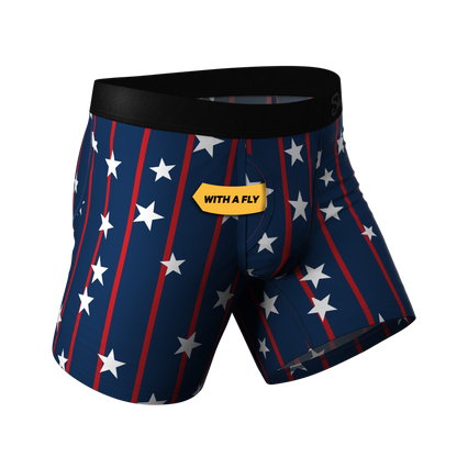 The Stars & Stripes | USA Pinstripe Ball Hammock® Pouch Underwear With Fly