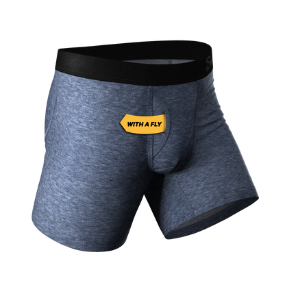 The Blueberry | Blue Heather Ball Hammock® Pouch Underwear With Fly