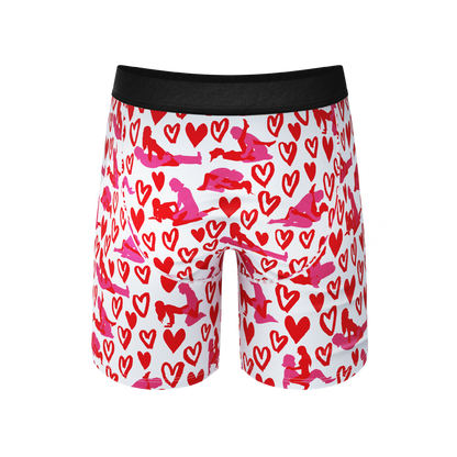 The Naughty Valentine | Long Leg Ball Hammock® Pouch Underwear With Fly 5 Pack