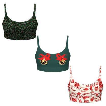 The Flirty Christmas | Women's Bralette 3 Pack