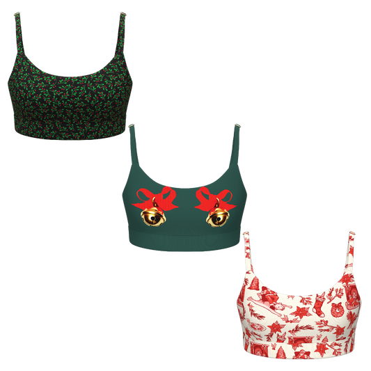 The Flirty Christmas | Women's Bralette 3 Pack