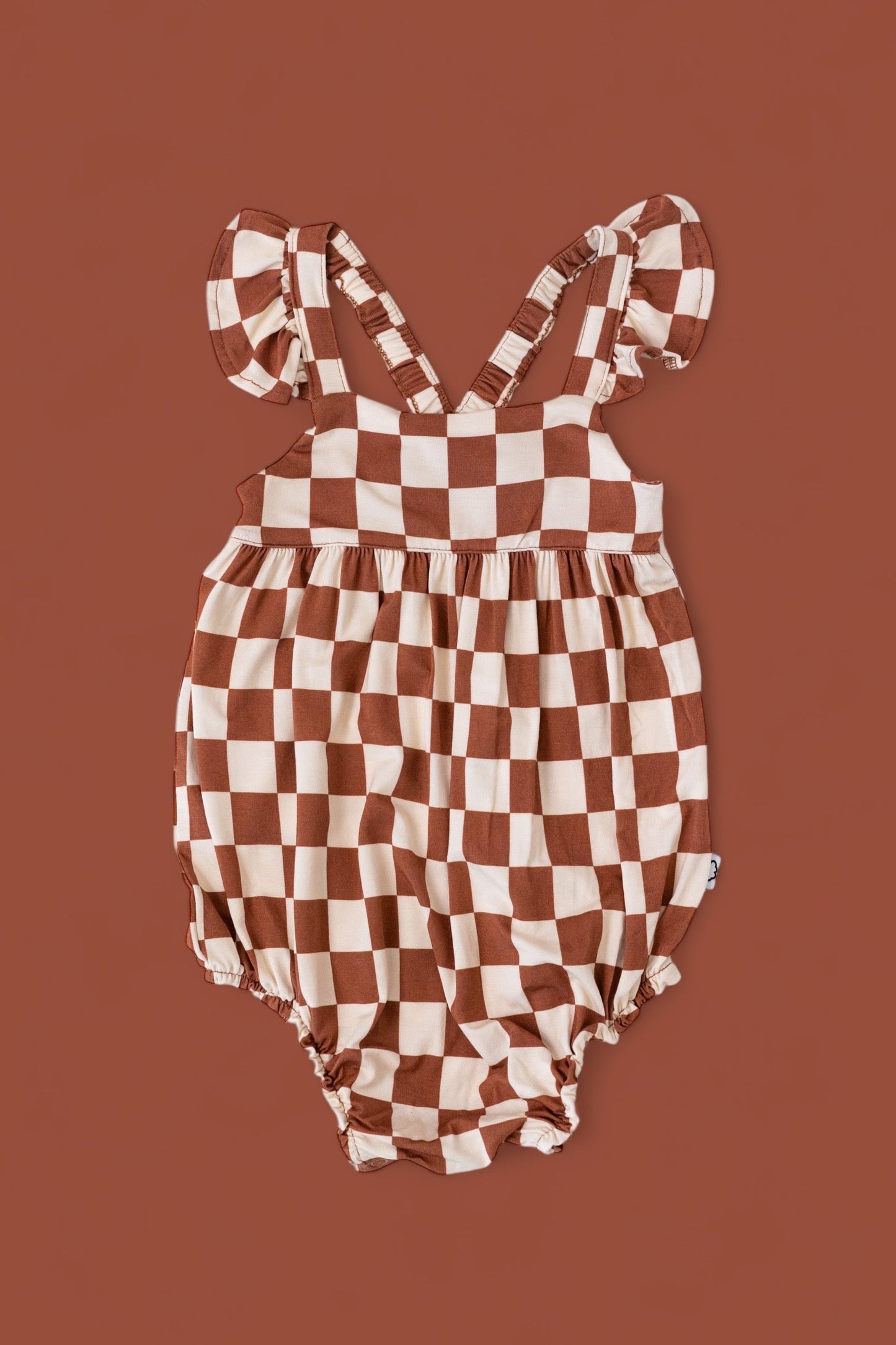 COPPER CHECKERS DREAM BUBBLE ROMPER