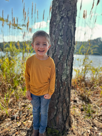 Fall bamboo long sleeve -burnt orange