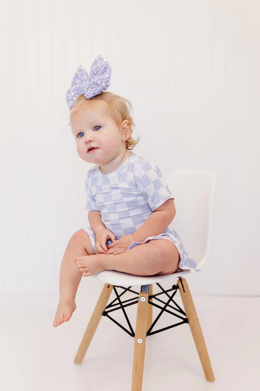 CLOUDY CHECKERS DREAM BODYSUIT DRESS