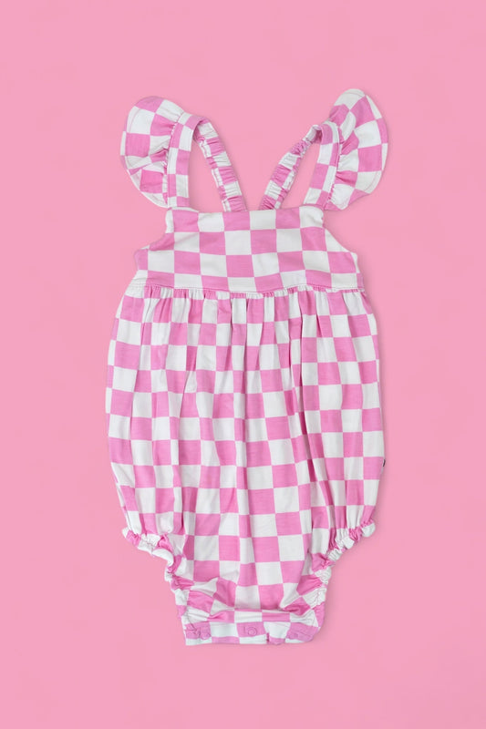 BUBBLEGUM CHECKERS DREAM BUBBLE ROMPER