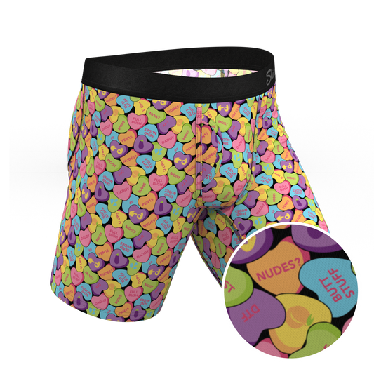 The Candy Crush | Candy Hearts Long Leg Ball Hammock® Pouch Underwear With Fly