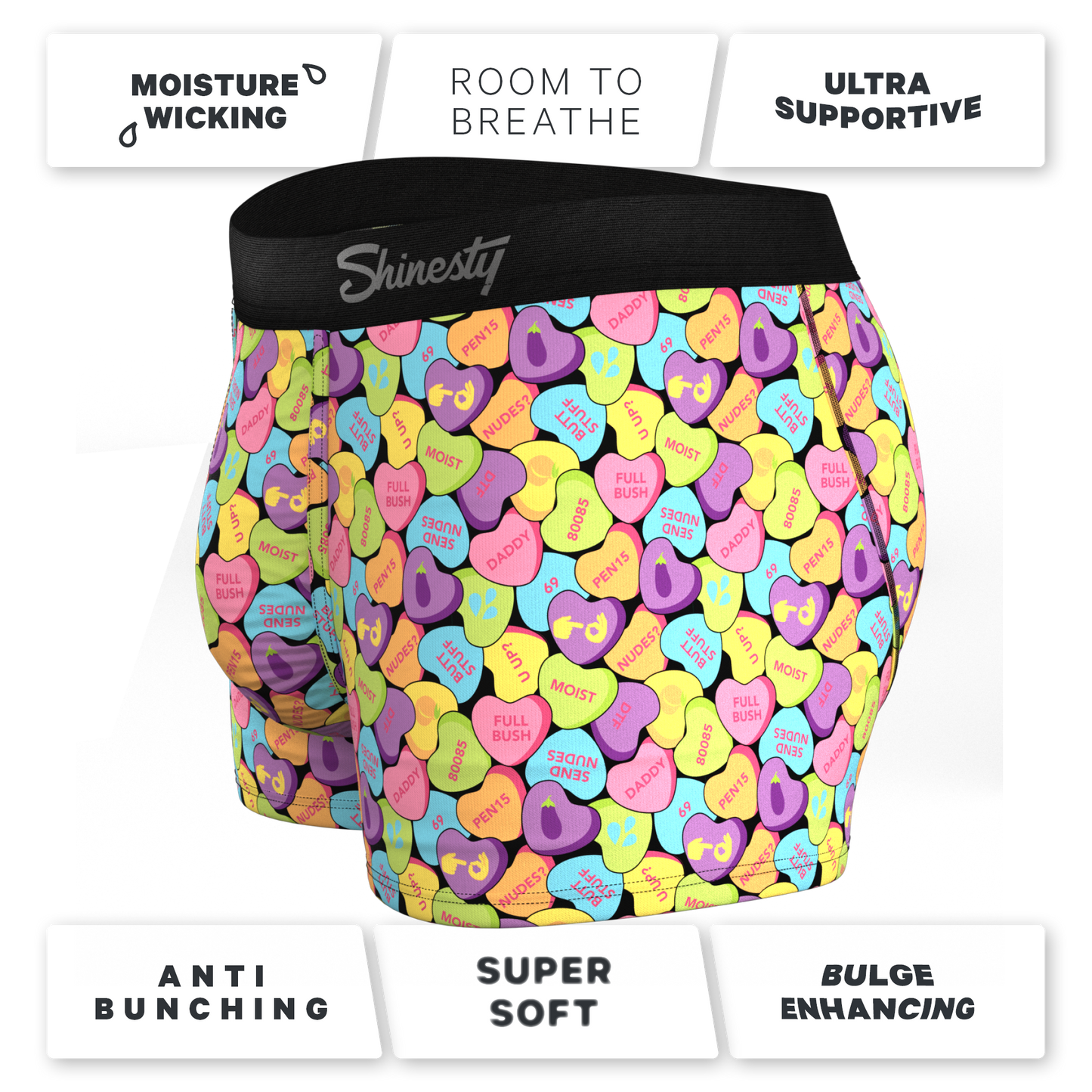 The Candy Crush | Candy Hearts Ball Hammock® Pouch Trunks Underwear