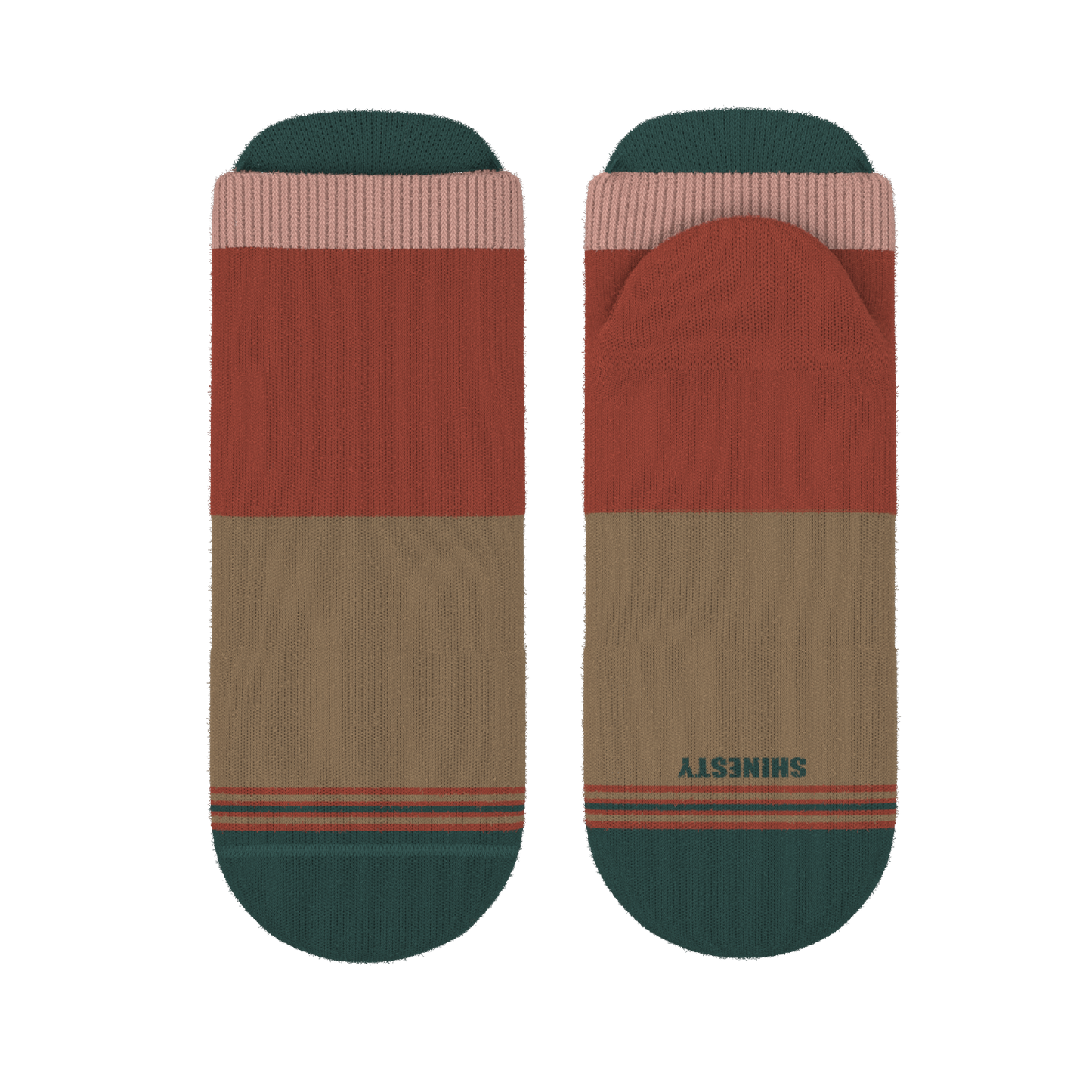 The Car Camper | Earth Tone Color Block Heel Hammock™ Ankle Socks