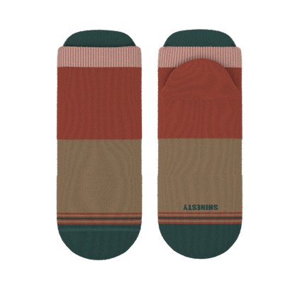 The Car Camper | Earth Tone Color Block Heel Hammock™ Ankle Socks