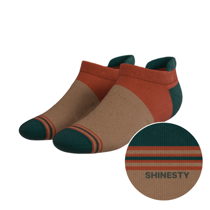 The Car Camper | Earth Tone Color Block Heel Hammock™ Ankle Socks