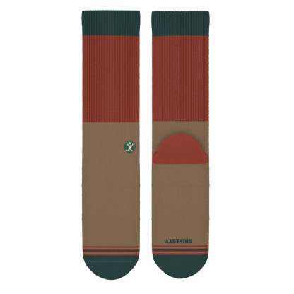 The Car Camper | Earth Tone Color Block Heel Hammock™ Crew Socks