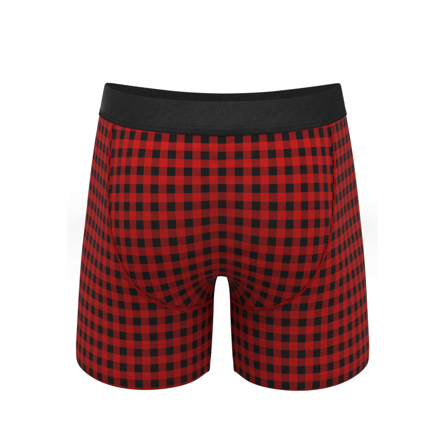 The Cardinal | Micro Buffalo Check Ball Hammock® Pouch Underwear With Fly