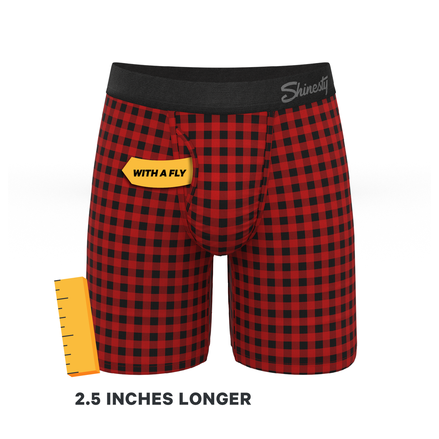 The Cardinal | Micro Buffalo Check Long Leg Ball Hammock® Pouch Underwear With Fly