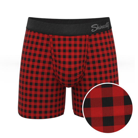 The Cardinal | Micro Buffalo Check Ball Hammock® Pouch Underwear