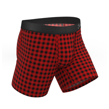 The Cardinal | Micro Buffalo Check Ball Hammock® Pouch Underwear