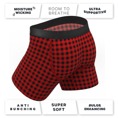 The Cardinal | Micro Buffalo Check Ball Hammock® Pouch Underwear