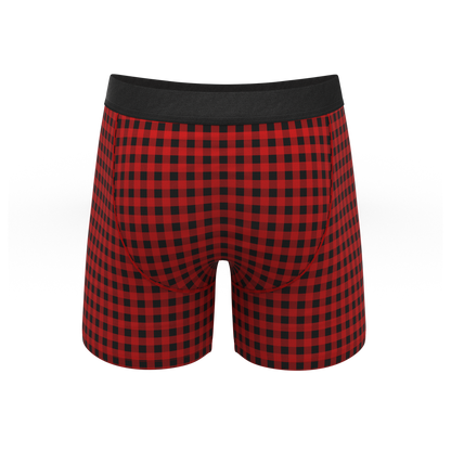 The Cardinal | Micro Buffalo Check Ball Hammock® Pouch Underwear