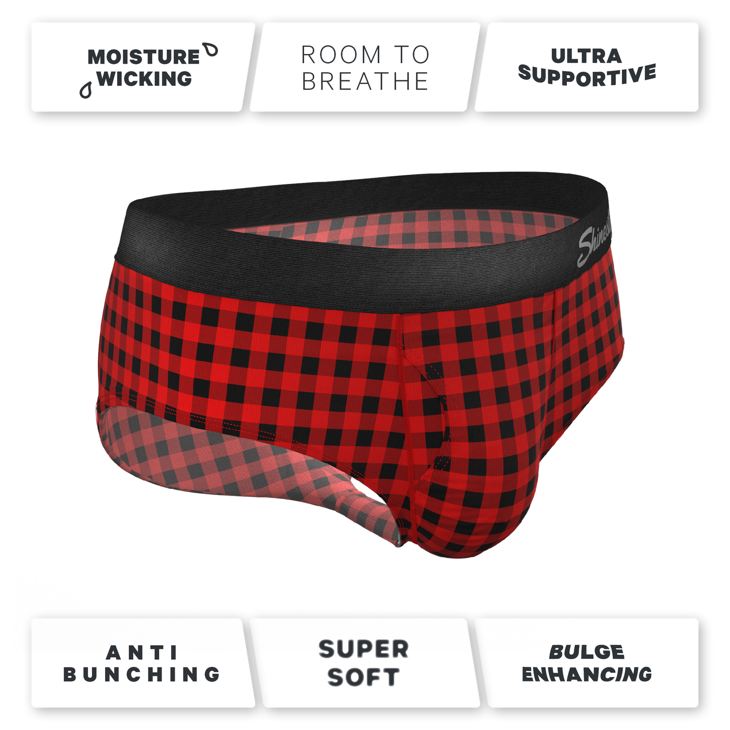 The Cardinal | Micro Buffalo Check Ball Hammock® Pouch Underwear Briefs